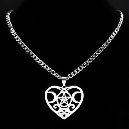 Stainless Steel Triple Moon Five-pointed Star Pendant Ornaments