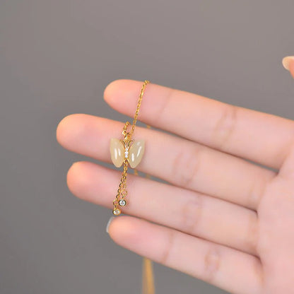 Butterfly Tassel Necklace Female S925 Sterling Silver New Chinese Style High Sense